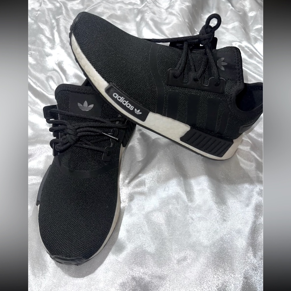 Youth Size 5.5 Adidas NDM Black and White Athletic Shoes